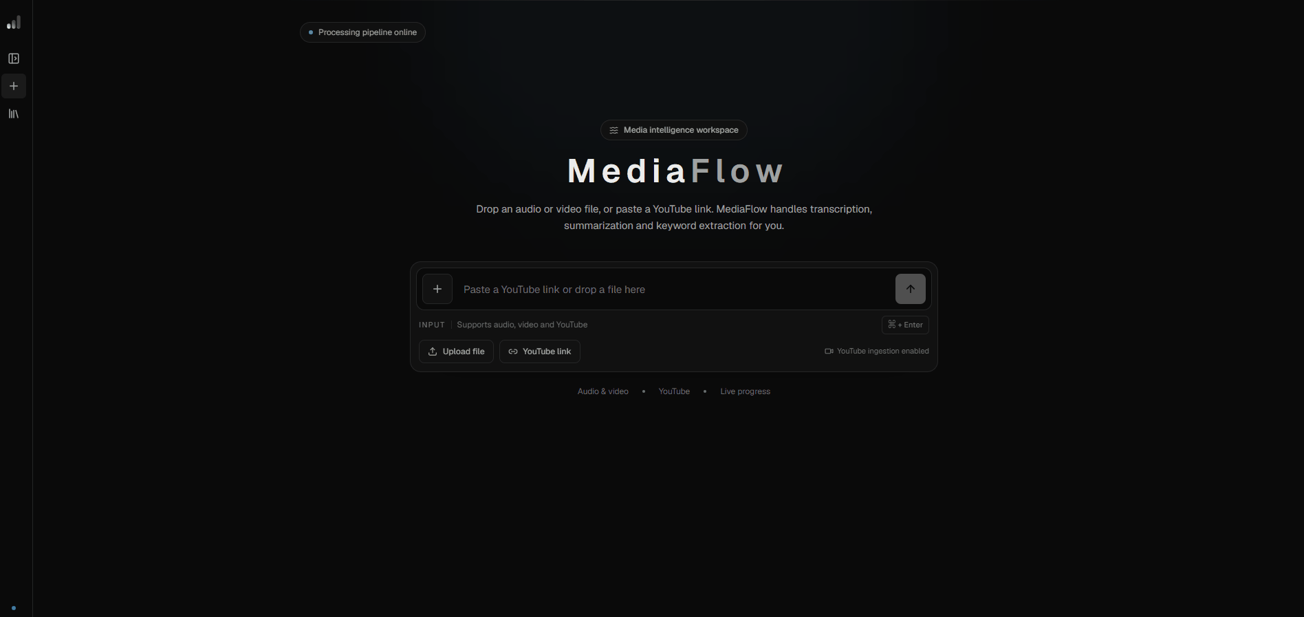 MediaFlow AI dashboard